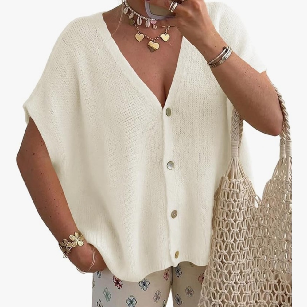 Oversized Cream Women's Sweater Top